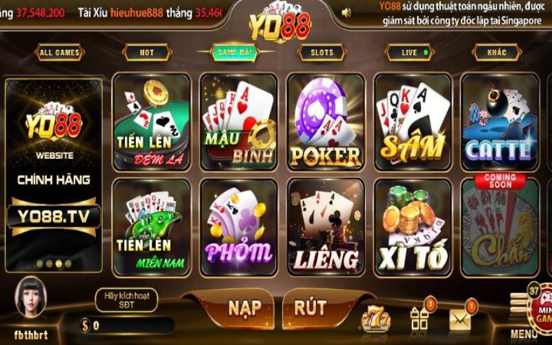 Thông tin về danh mục game được hiển thị rõ ràng trên website